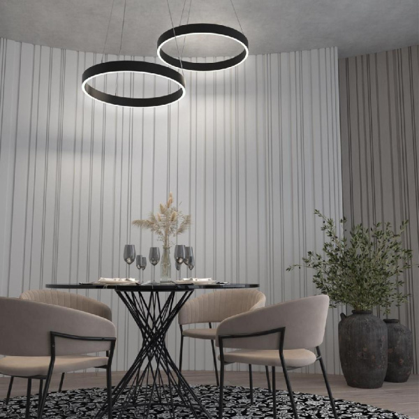 358959 OVER NT22 169 черный Светильник подвесной диммируемый, в комплекте пульт ДУ (2.4G) IP20 LED 3000К~6000К 50W 220V ITER