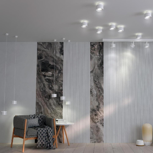 358967 OVER NT22 203 белый Светильник накладной с переключ. цв. температуры, провод 2м IP20 LED 3000К\4000К\6000К 12W вниз + 3ВW вверх 110-265V GIRO