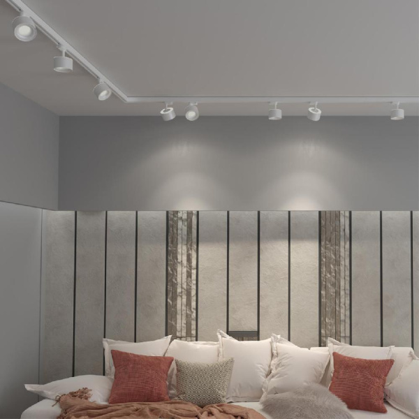 358976 PORT NT22 145 белый Трехфазный трековый светильник с переключ. цв. температуры IP20 LED 3000К\4000К\6000К 12W вниз + 3W вверх 110-265V GIRO