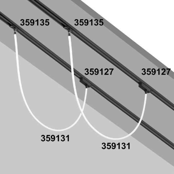 359135 KONST NT23 101 черный Адаптер/держатель для однофазного трехжильного трека без токопровода для арт. 359128-359133 IP20 RAMO