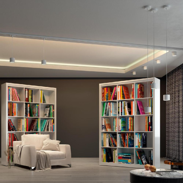 358793 OVER NT21 217 белый Светильник накладной светодиодный, длина провода 2м IP20 LED 15W 4000K 1600Лм 110-265V BIND