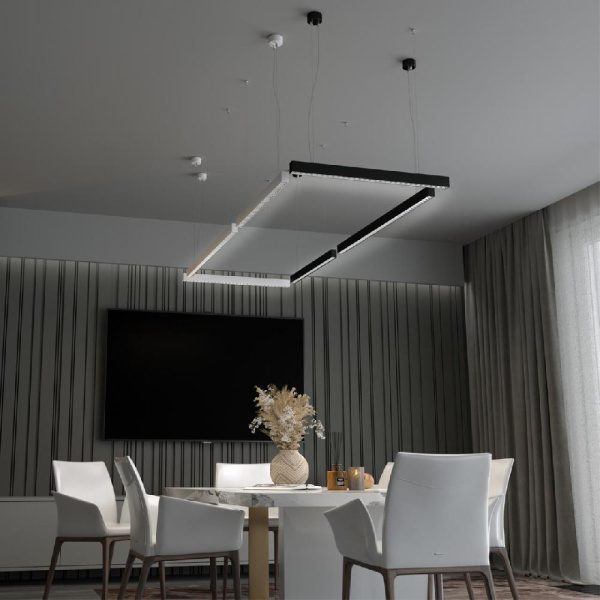 358873 OVER NT22 209 белый Светильник накладной/подвесной светодиодный (длина подвесов 1,2м) IP20 LED 4000K 40W 220V ITER