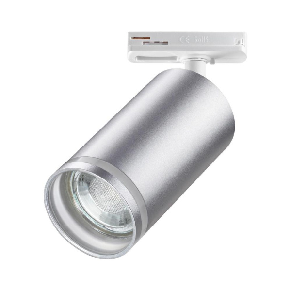 370879 PORT NT22 092 серебро Светильник трековый однофазный двухжильный IP20 GU10 9W 220V ULAR