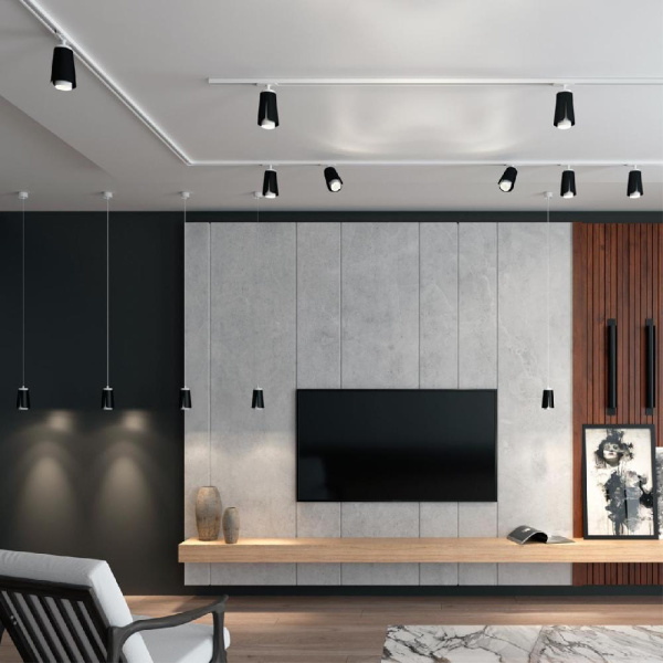 370826 OVER NT22 243 черный Светильник накладной, провод 2м IP20 GU10 9W 220V TULIP