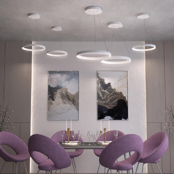 358960 OVER NT22 169 белый Светильник подвесной диммируемый, в комплекте пульт ДУ (2.4G) IP20 LED 3000К~6000К 50W 220V ITER