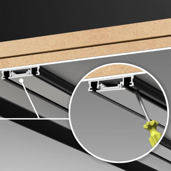 135195 SHINO NT23 042 черный Низковольтный накладной шинопровод 2м, заглушки в комплекте IP20 48V SMAL