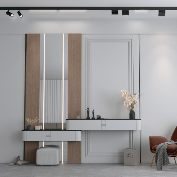 359201 SHINO NT23 079 черный Трековый светильник для низков. шинопровода IP20 LED 3000К 24W 48V 1800Лм FLUM