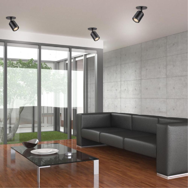 370451 SPOT NT19 316 черный Встраиваемый светильник IP20 GU10 50W 220V PIPE