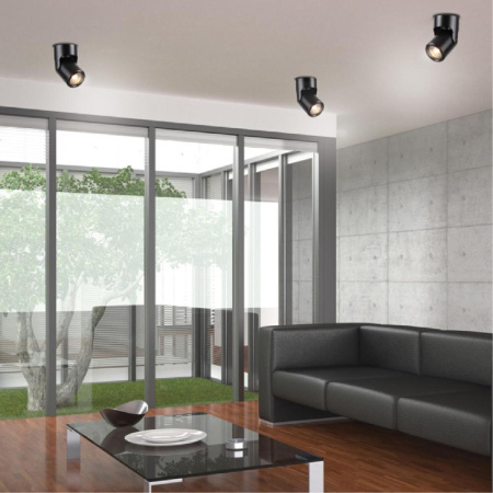 370453 OVER NT19 259 черный Накладной светильник IP20 GU10 50W 220V PIPE