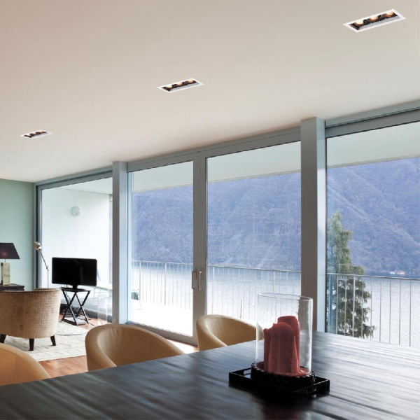 370714 SPOT NT20 289 белый/черный Встраиваемый светильник IP20 GU10 3*50W 220V GESSO