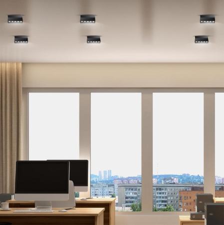 358323 OVER NT19 225 черный Светильник накладной IP33 LED 4000К 13W 110-265V EOS