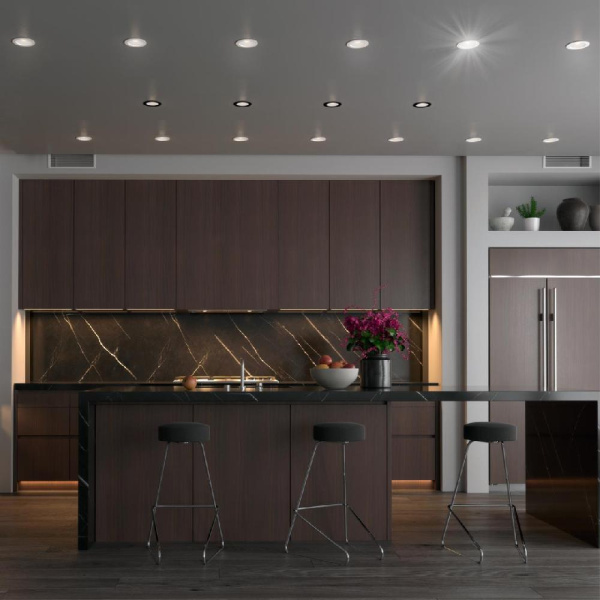 358948 SPOT NT22 270 черный Встраиваемый светодиодный светильник с переключателем цветовой температуры IP20 LED 3000К\4000К\6000К 10W 220V LANTE