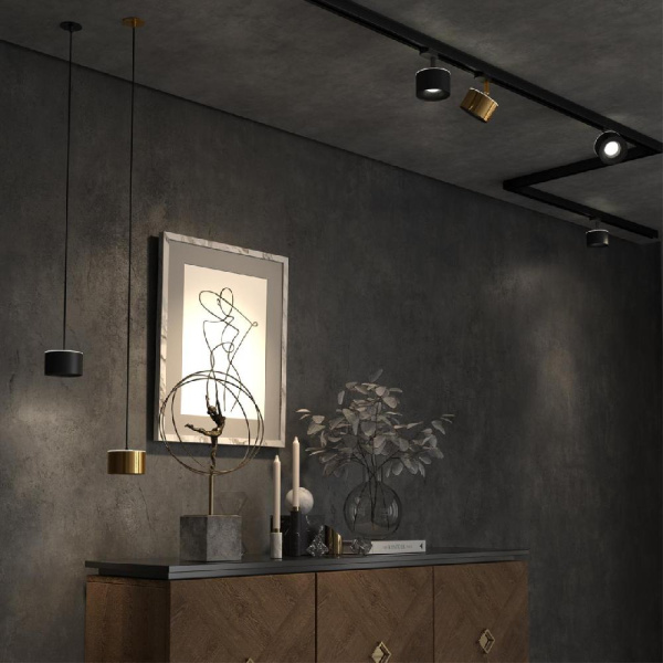 358977 PORT NT22 145 черный Трехфазный трековый светильник с переключ. цв. температуры IP20 LED 3000К\4000К\6000К 12W вниз + 3W вверх 110-265V GIRO