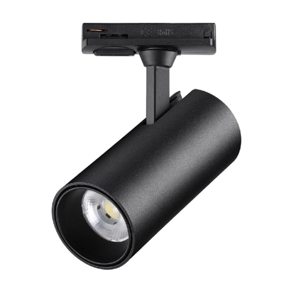 359157 PORT NT23 091 черный Светильник трековый однофазный двухжильный IP20 LED 24W 220V 3000К 2300Лм SELENE