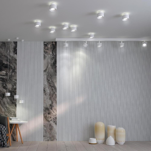 358979 SHINO NT22 071 белый Трековый светильник для низковольного шинопровода с переключ. цв. температуры IP20 LED 3000К\4000К\6000К 12W вниз + 3W вве