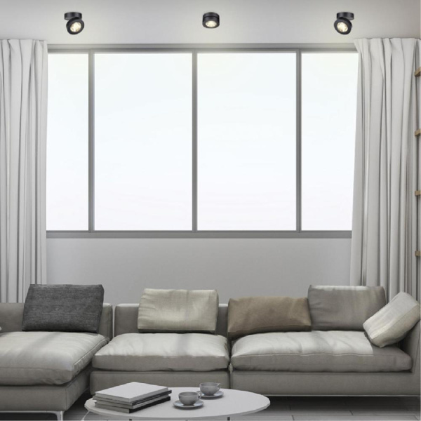 357985 OVER NT19 223 черный Накладной светильник IP20 LED 3000К 12W 220V GRODA