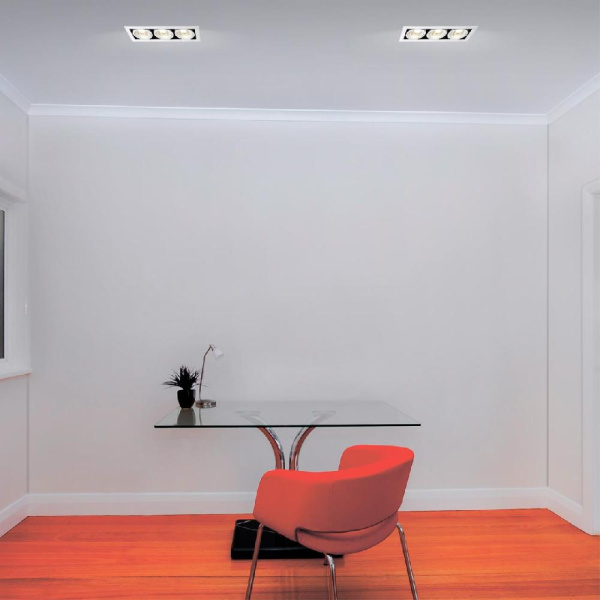 358442 SPOT NT20 266 бел/черн Встраиваемый карданный светильник IP20 LED 4000К 3*24W 100-265V GESSO