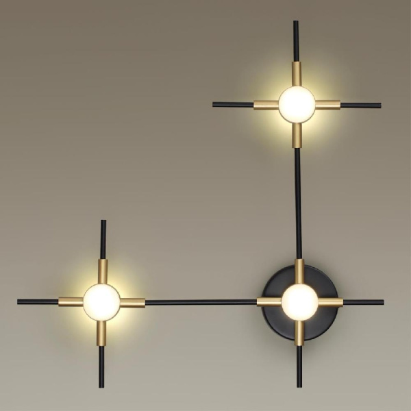 3906/9WL L-VISION ODL21 323 черн/золот/металл Настен. cветильник IP20 LED 9WL 720Лм 4000К COSTELLA