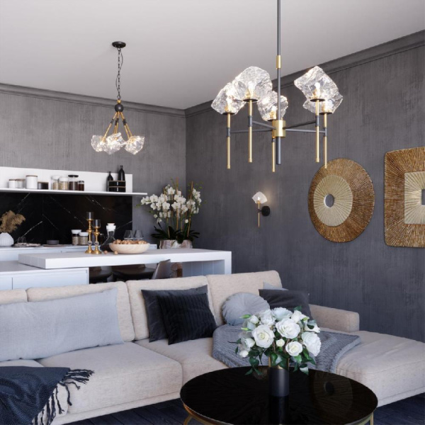 4789/5 LOFT ODL21 433 черный/золотой/прозрачный Люстра G9 5*40W STONO