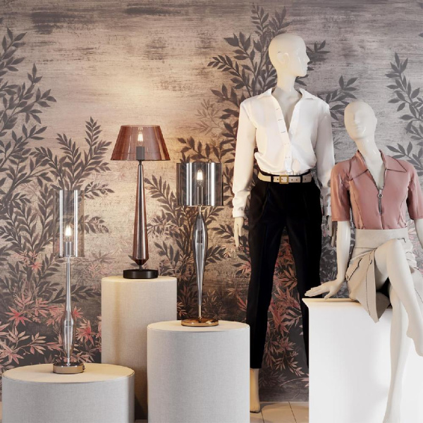 4850/1T STANDING ODL_EX21 189 дымчатый/золото/стекло Высокая Лампа E27 1*60W TOWER