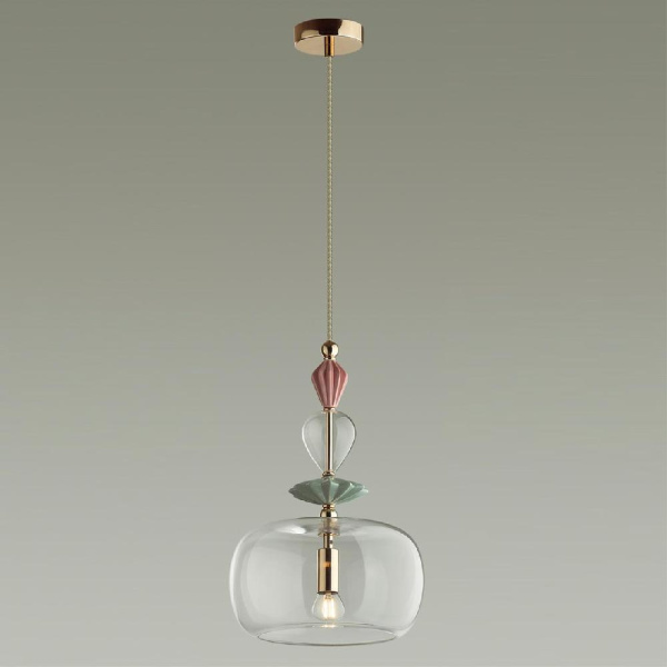 4855/1A CLASSIC ODL_EX21 195 золото/разноцветн./керамика/стекло Подвес E14 1*40W BIZET