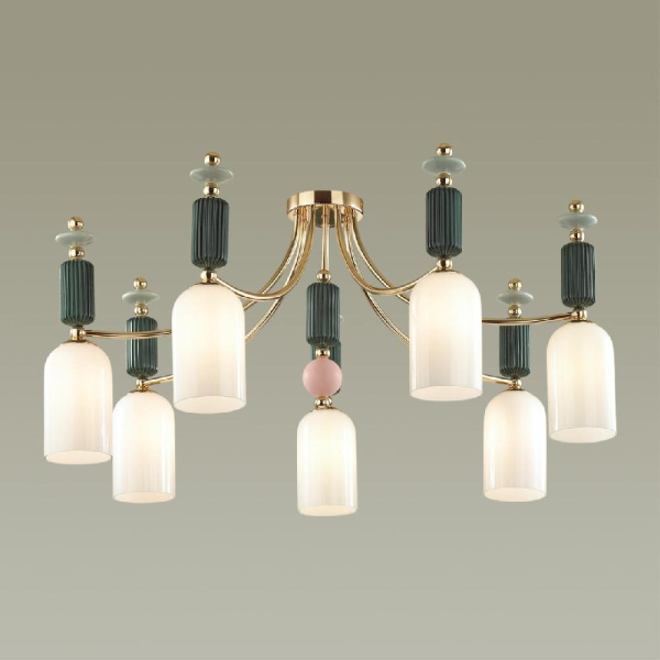 4861/7C CLASSIC ODL_EX21 198 золото/разноцветн./керамика/стекло Люстра потолочная E14 7*40W CANDY