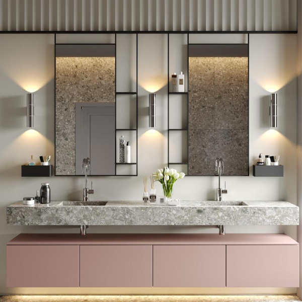 4281/2WA HIGHTECH ODL22 375 хром/металл Настенный светильник IP44 LED E27 max 2*7W BAZEL