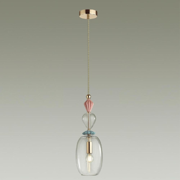 4855/1B CLASSIC ODL_EX21 195 золото/разноцветн./керамика/стекло Подвес E14 1*40W BIZET