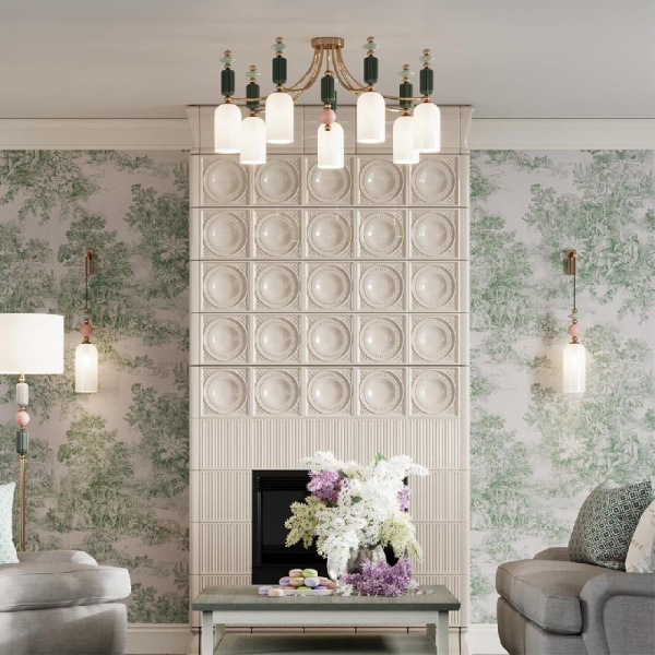 4861/5C CLASSIC ODL_EX21 199 золото/разноцветн./керамика/стекло Люстра потолочная E14 5*40W CANDY