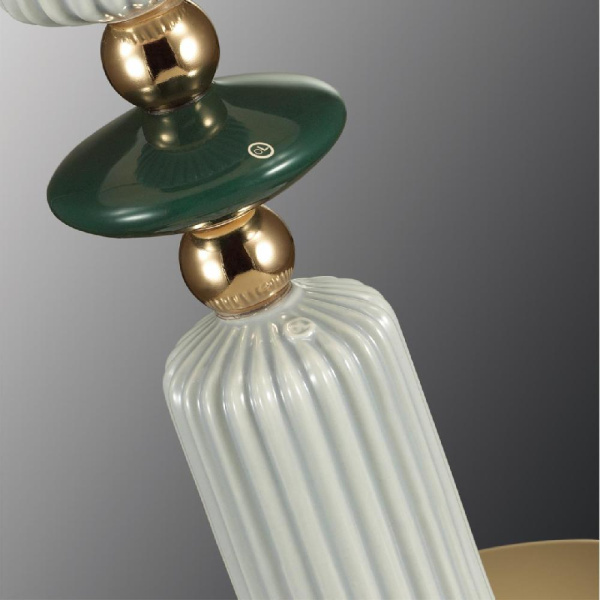 4861/1TC CLASSIC ODL_EX22 203 золотой/раноцветн.керамика/абажур Настольная лампа E27 1*60W 4861/1TC CANDY