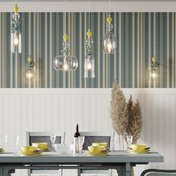 4893/1A CLASSIC ODL_EX22 197 хром/раноцветн./керамика/стекло Подвес E14 1*40W 4893/1A BIZET