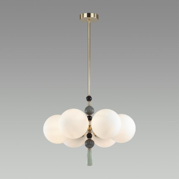 5405/6 MODERN ODL_EX23 177 золотой/серый/зеленый/белый матовый металл/керамика/стекло Люстра E14 6*40W PALLE