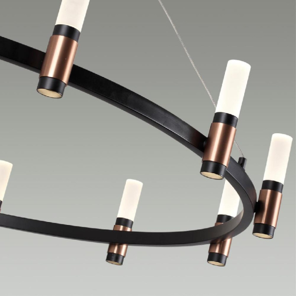 5009/48L L-VISION ODL23 423 матовый черный/ ант.бронза/белый/металл/акрил Люстра LED 48W 4000K 1900Лм CANDEL