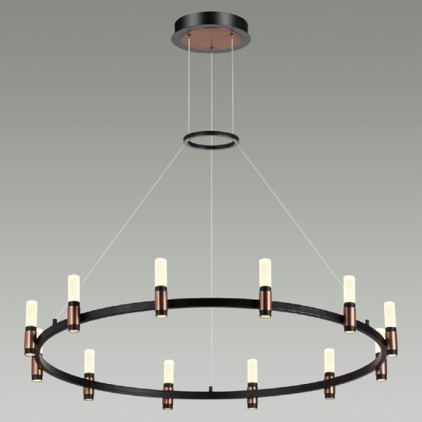 5009/48L L-VISION ODL23 423 матовый черный/ ант.бронза/белый/металл/акрил Люстра LED 48W 4000K 1900Лм CANDEL