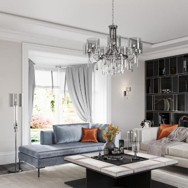 4890/1W HALL ODL_EX23 91 черный хром/дымчатый/ металл/стекло Бра E14 1*40W NICOLE