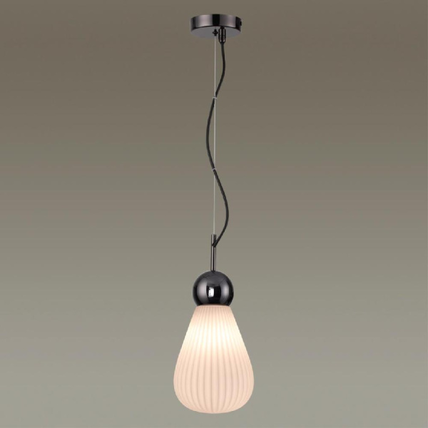 5418/1 MODERN ODL_EX23 157 черный хром/белый матовый/металл/стекло Подвес E14 1*40W ELICA