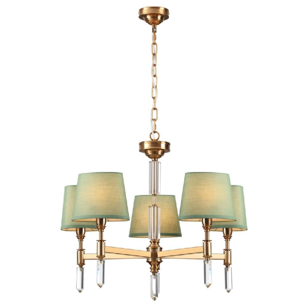 4887/5 MODERN ODL_EX22 205 бронзовый/зеленый/абажур ткань Люстра E14 5*40W LONDON