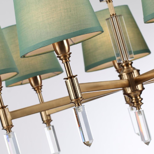 4887/7 MODERN ODL_EX22 205 бронзовый/зеленый/ткань Люстра E14 7*40W LONDON