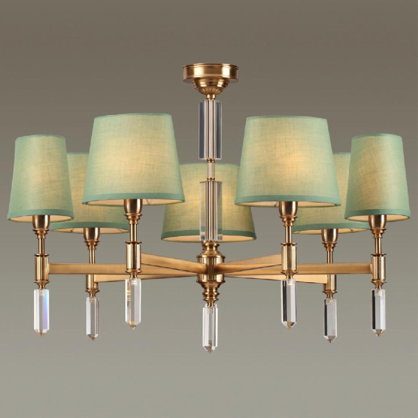 4887/7 MODERN ODL_EX22 205 бронзовый/зеленый/ткань Люстра E14 7*40W LONDON