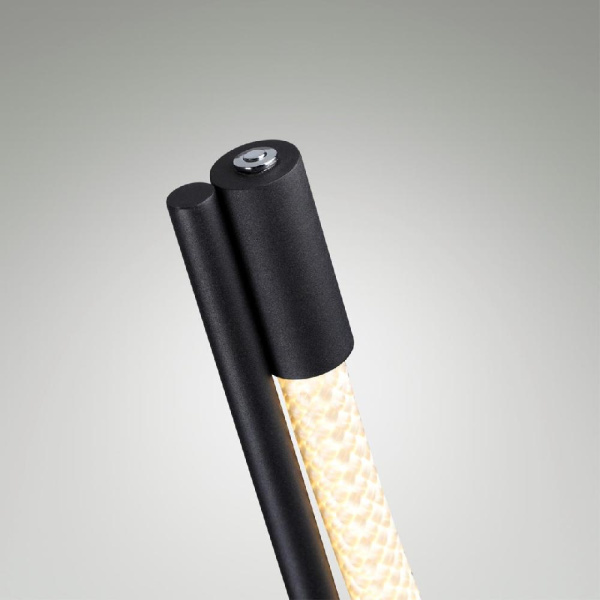 4398/15FL HIGHTECH ODL23 134 черный/металл/канат Напольный светильник с диммером на корпусе IP20 LED 15W 515Лм 3000K CORDA