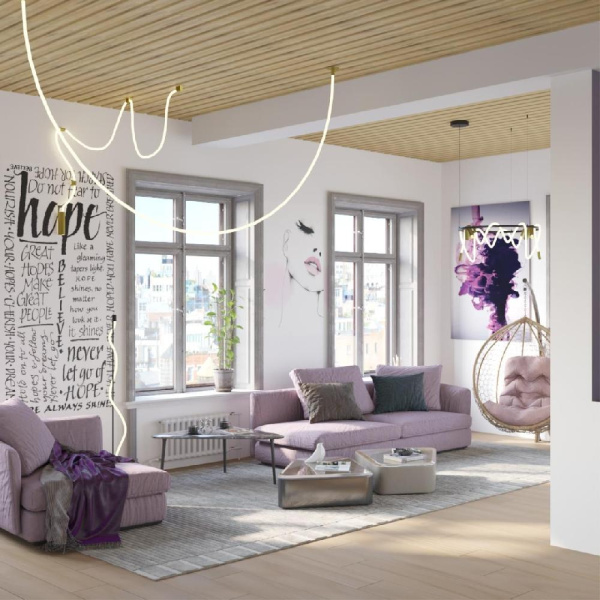 4398/15FL HIGHTECH ODL23 134 черный/металл/канат Напольный светильник с диммером на корпусе IP20 LED 15W 515Лм 3000K CORDA