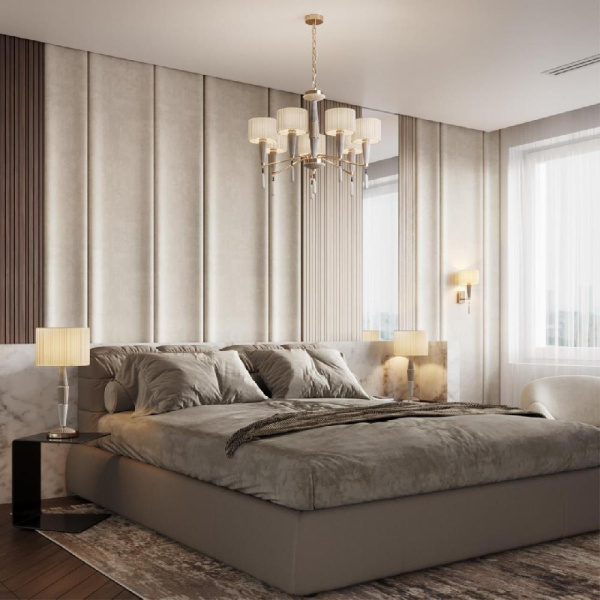 5403/1W CLASSIC ODL_EX23 171 бронзовый/светло-коричневый/кремовый металл/керамика/ткань Бра E14 1*40W LATTE