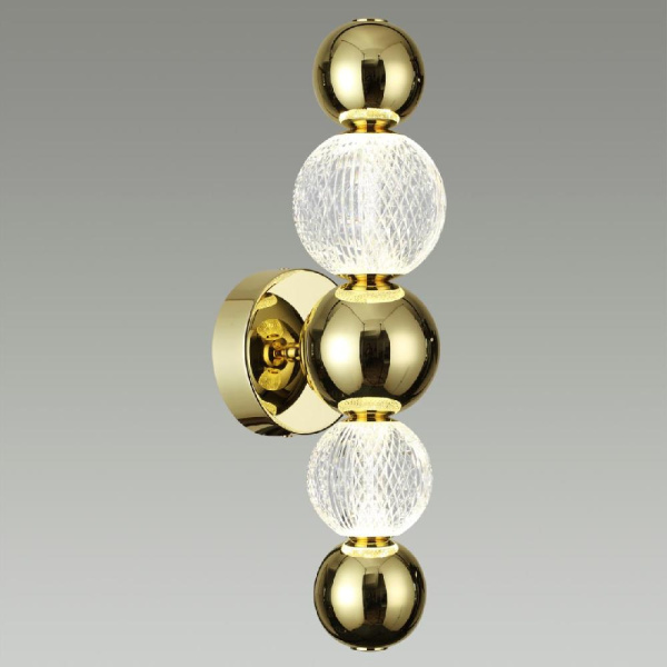 5008/7WL L-VISION ODL23 589 золотой/прозрачный/металл/акрил Бра LED 7W 4000K 380Лм CRYSTAL