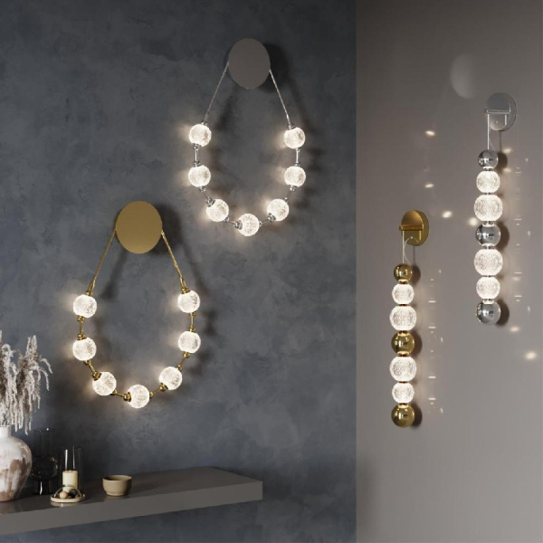 5008/13WL L-VISION ODL23 587 золотой/прозрачный/металл/акрил Настенный светильник LED 13W 4000K 700Лм CRYSTAL