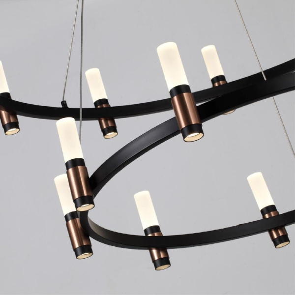 5009/98L L-VISION ODL23 541 матовый черный/ ант.бронза/белый/металл/акрил Люстра LED 98W 4000K 3300Лм CANDEL