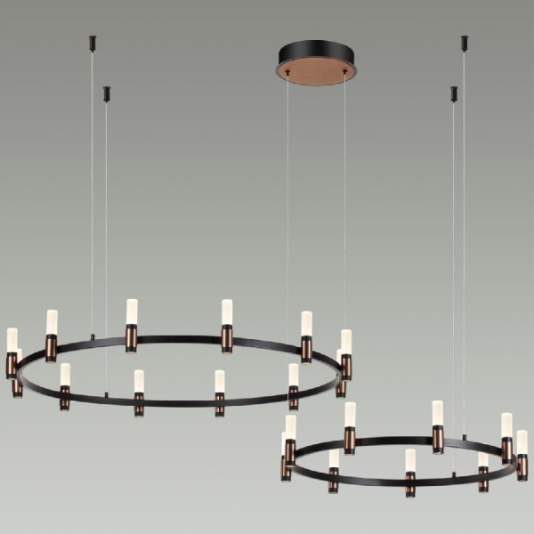 5009/98LA L-VISION ODL23 541 матовый черный/ ант.бронза/белый/металл/акрил Люстра LED 98W 4000K 3300Лм CANDEL