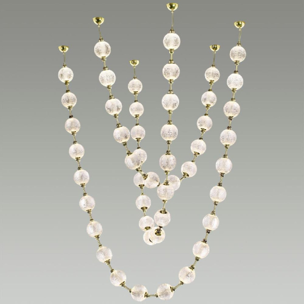 5008/192L L-VISION (В 3-Х КОРОБКАХ) ODL23 593 золотой/прозрачный/металл/акрил Люстра подвесная LED 192W 4000K 9600Лм CRYSTAL