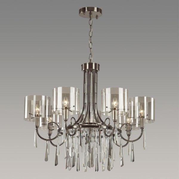 4890/7 HALL ODL_EX23 91 черный хром/дымчатый/ металл/стекло Люстра E14 7*40W NICOLE