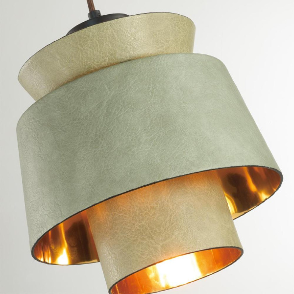 4992/1A PENDANT ODL23 521 зеленый/золотой/металл/экокожа Подвес E27 60W KRESSA