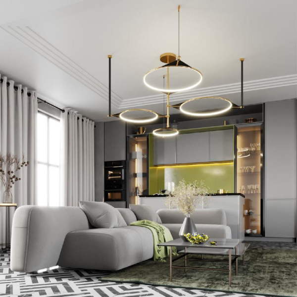 4995/40L L-VISION ODL23 377 матов.золотой/черный/металл/акрил Люстра LED 40W 3000K VIKEMA